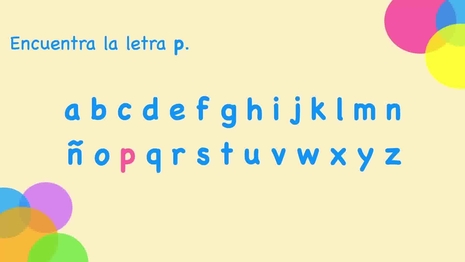 Encontrar las letras en el alfabeto: min&uacute;sculas