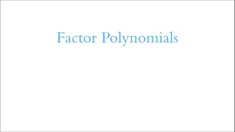Factor polynomials