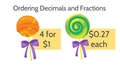 Thumbnail for Put a mix of decimals and fractions in order video
