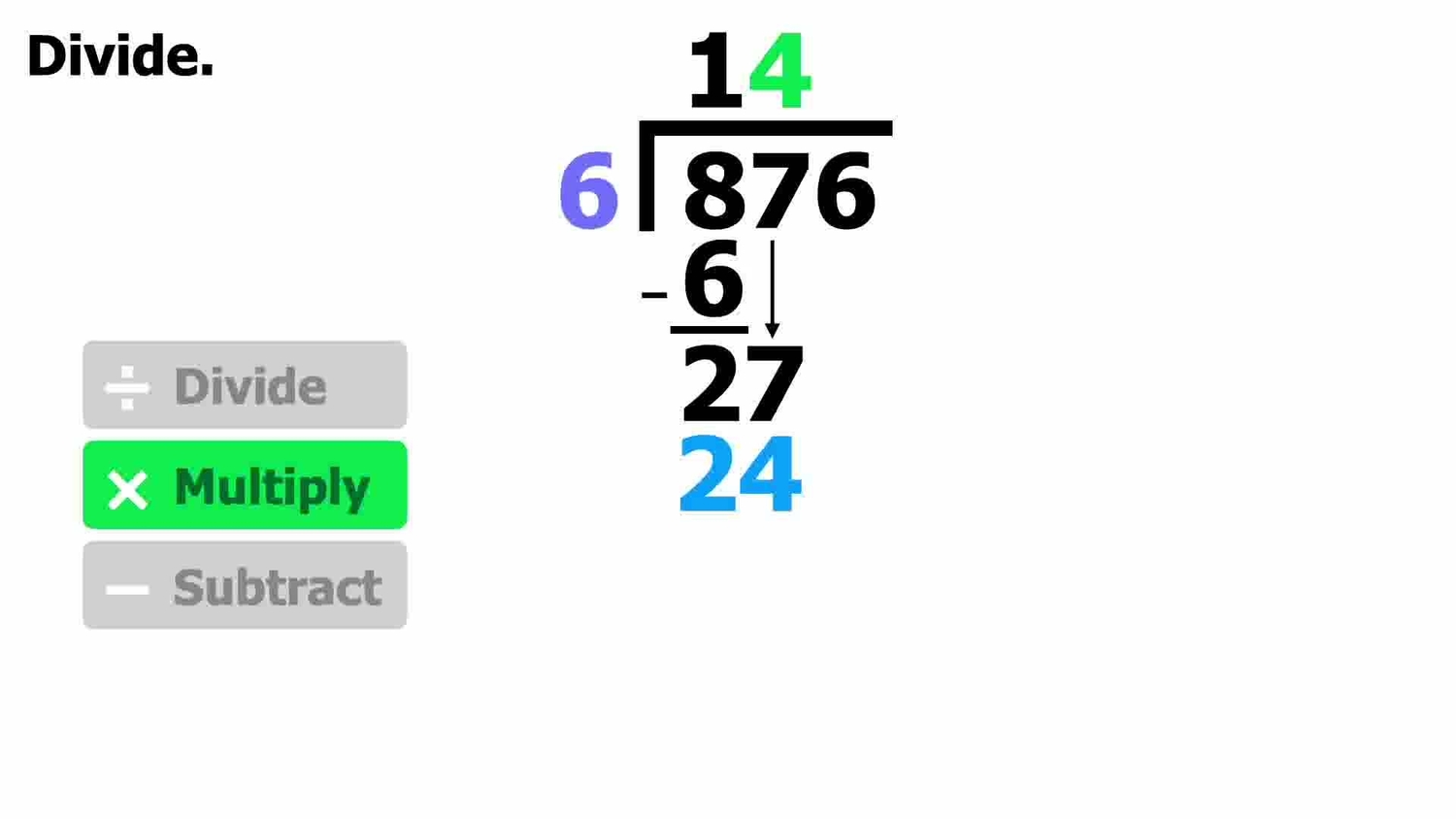 Divide larger numbers by 1-digit numbers