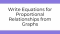 Thumbnail for Write equations for proportional relationships from graphs video