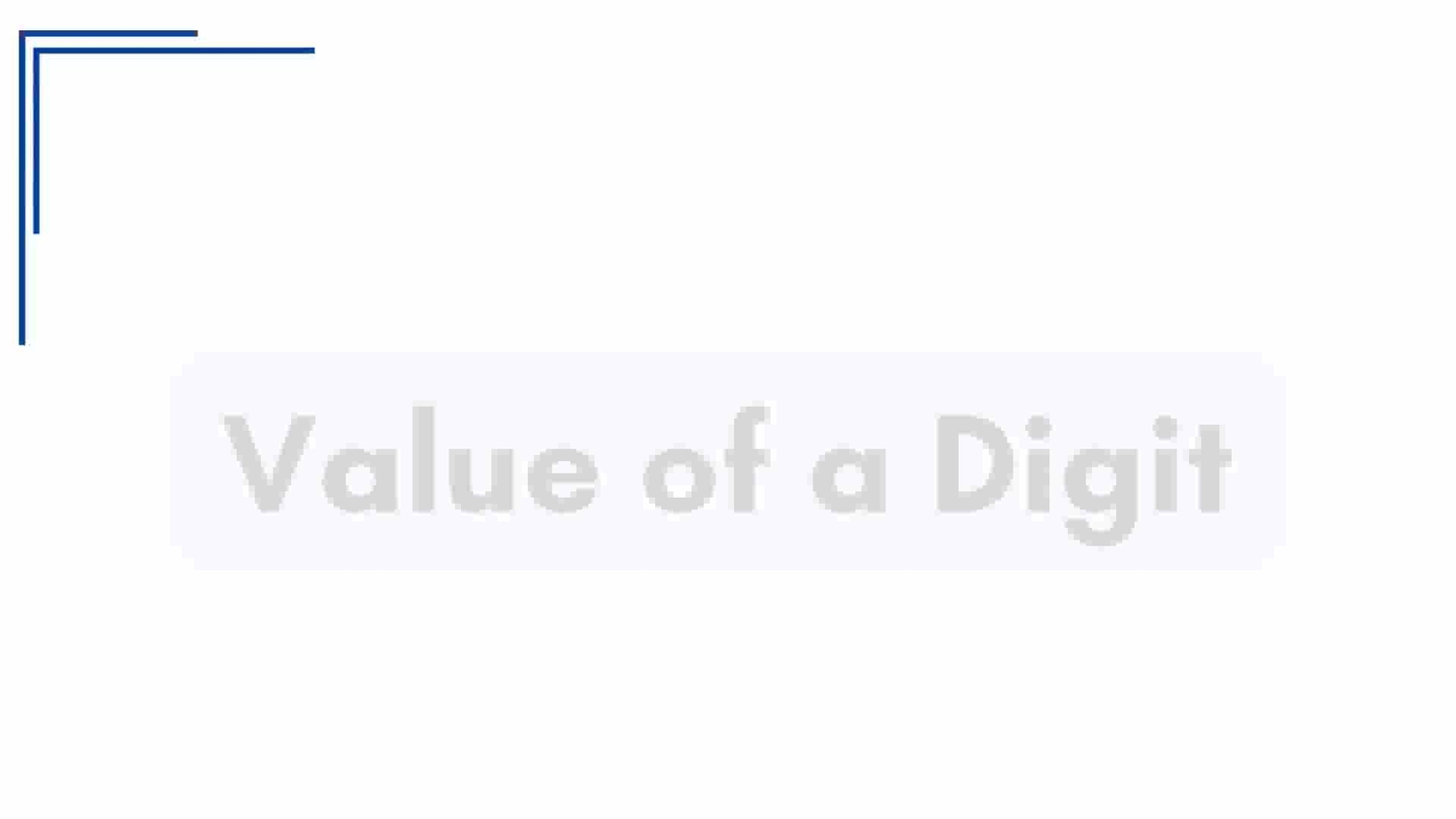 Value of a digit up to ten thousands