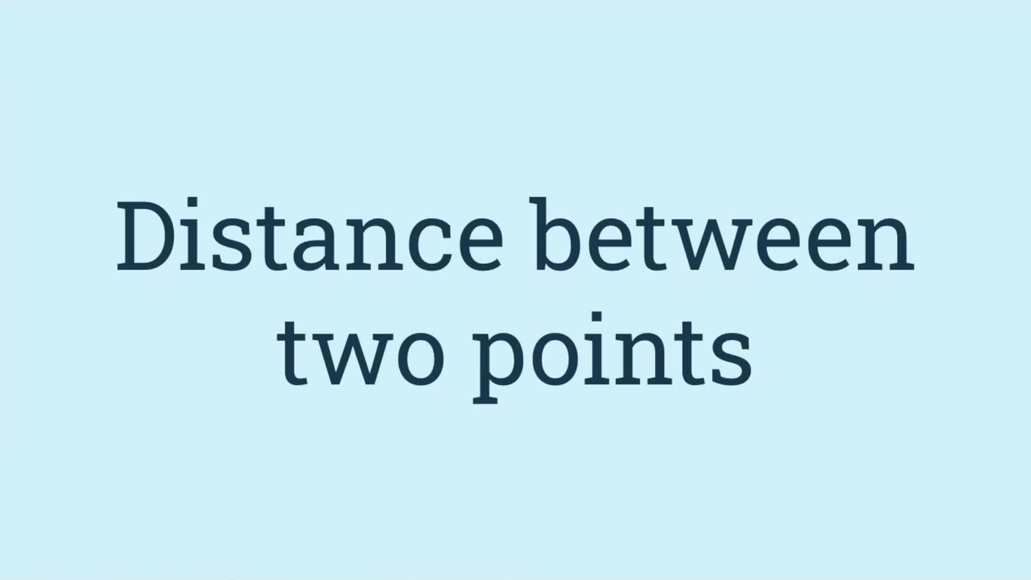 Distance formula