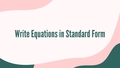 Thumbnail for Write linear equations in standard form video