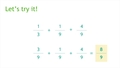 Thumbnail for Add 3 or more fractions with unlike denominators video