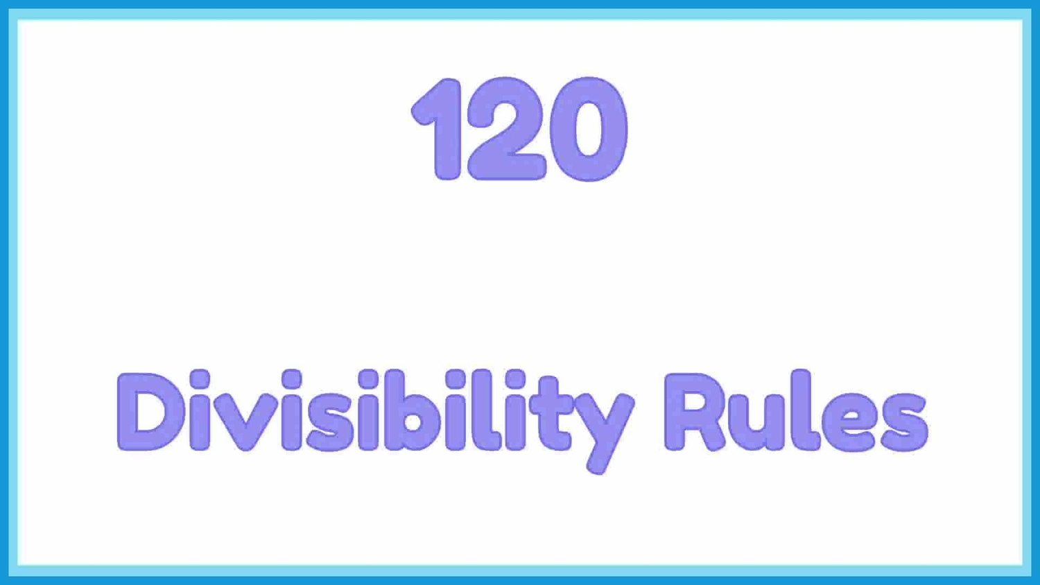 Divisibility rules
