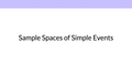 Thumbnail for Sample spaces of simple events video