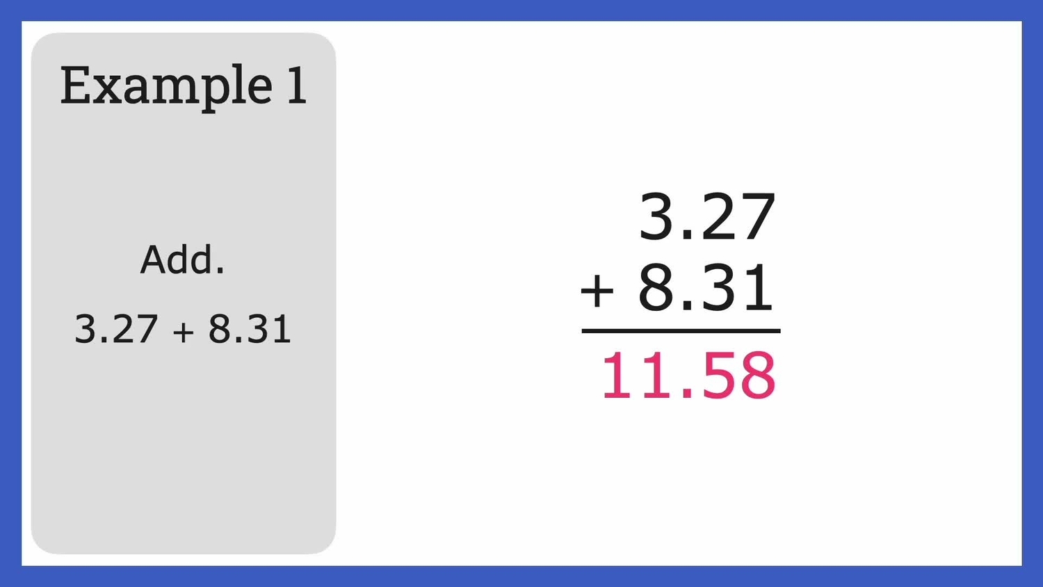 Add decimal numbers