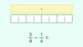 Thumbnail for Subtract fractions with like denominators using strip models video