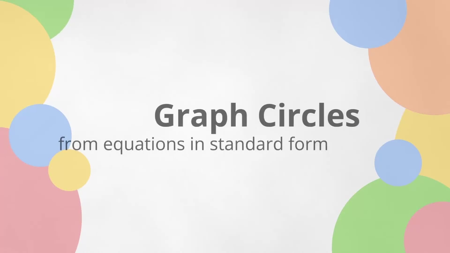 Graph circles from equations in standard form