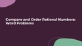 Thumbnail for Compare and order rational numbers: word problems video