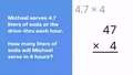 Thumbnail for Multiply decimals and whole numbers: word problems video