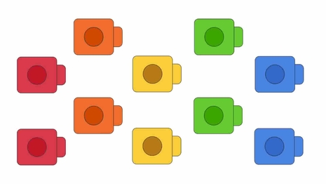 Put together cubes - sums up to 5