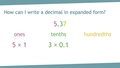 Thumbnail for Convert decimals between standard and expanded form video