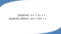 Thumbnail for Factor using a quadratic pattern video