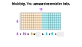 Thumbnail for Multiply 1-digit numbers by teen numbers using grids video