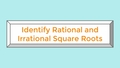 Thumbnail for Identify rational and irrational square roots video
