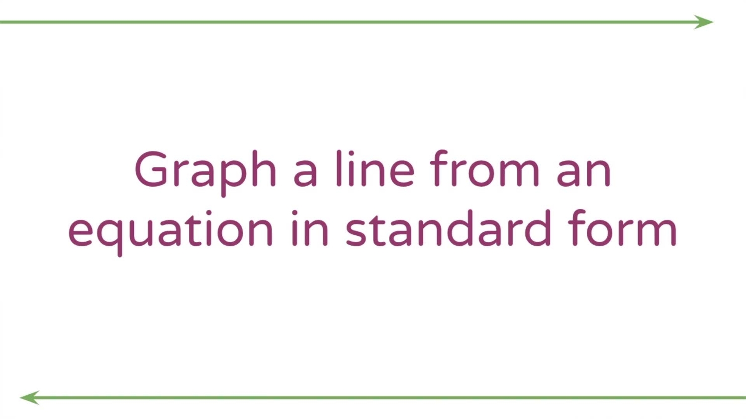 Standard form: graph a line from an equation