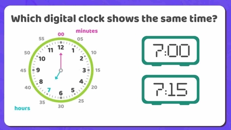 Match analogue and digital clocks