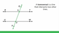 Thumbnail for Transversals of parallel lines: find angle measures video