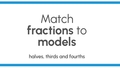 Thumbnail for Match fractions to models: halves, thirds, and fourths video