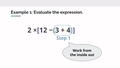 Thumbnail for Evaluate numerical expressions with parentheses and brackets video