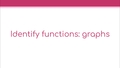 Thumbnail for Identify functions: graphs video