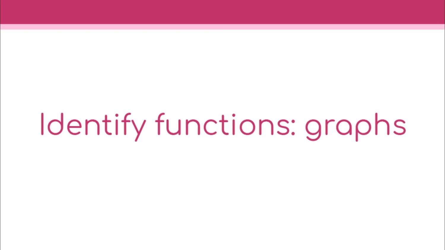 Identify functions: graphs