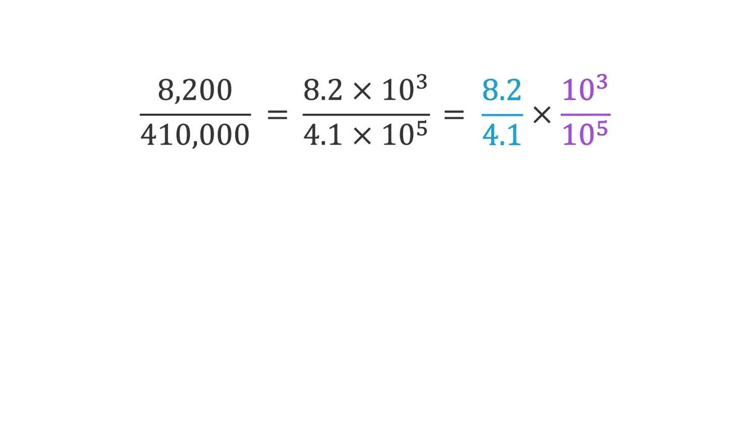 Divide numbers written in scientific notation