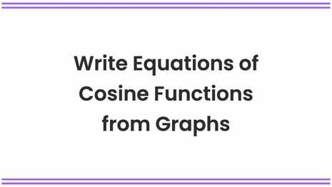 Write equations of cosine functions from graphs