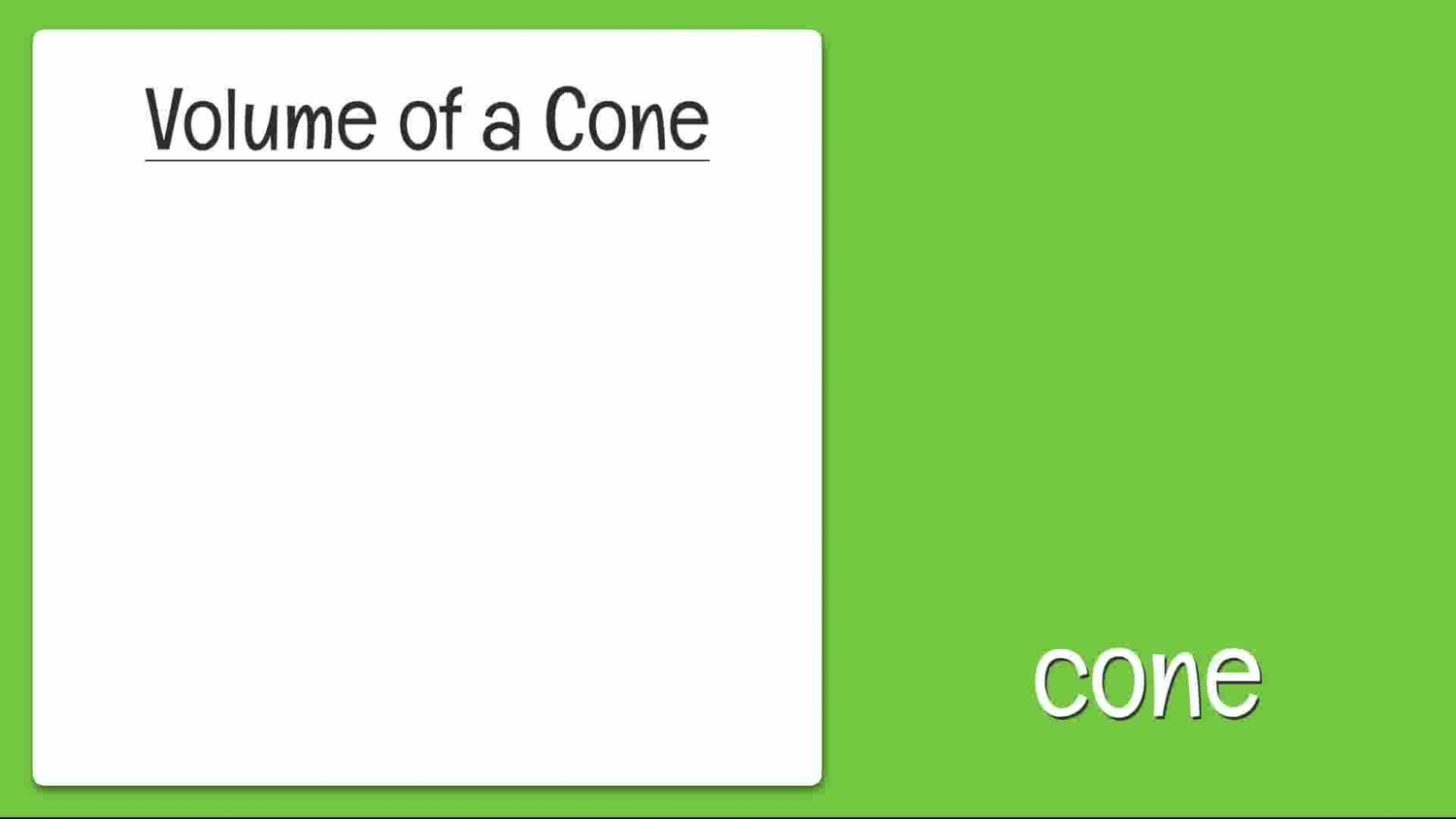 Volume of cones