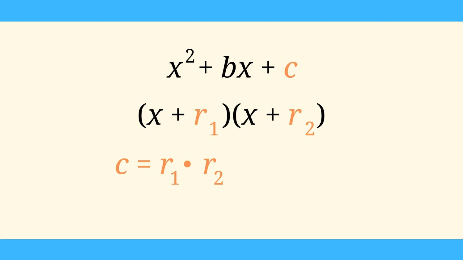 Factor quadratics with leading coefficient 1