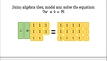 Thumbnail for Model and solve equations using algebra tiles video