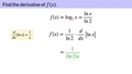 Thumbnail for Find derivatives of logarithmic functions video