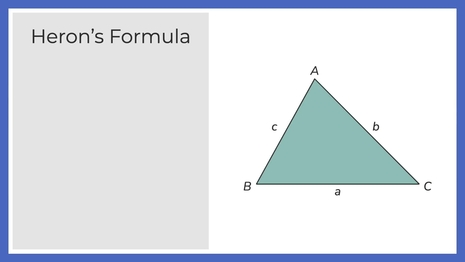 Area of a triangle: Heron's formula