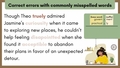 Thumbnail for Correct errors with commonly misspelled words video