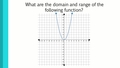 Thumbnail for Domain and range of quadratic functions: equations video