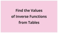 Thumbnail for Find values of inverse functions from tables video