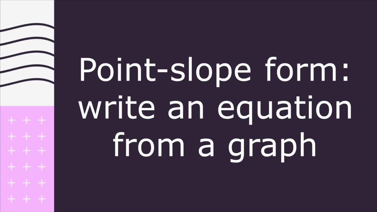Point-slope form: write an equation from a graph