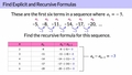 Thumbnail for Find recursive and explicit formulas video
