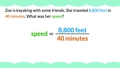 Thumbnail for Calculate speed, distance, or time: word problems video