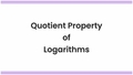 Thumbnail for Quotient property of logarithms video