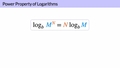 Thumbnail for Power property of logarithms video