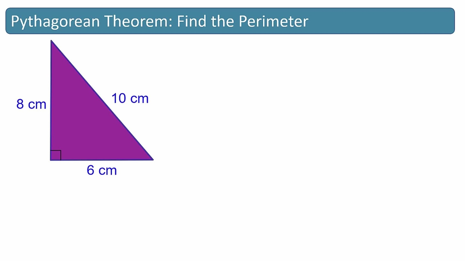 Pythagorean theorem: find the perimeter