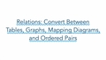 Thumbnail for Relations: convert between tables, graphs, mappings, and lists of points video