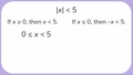 Thumbnail for Solve absolute value inequalities video
