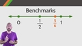 Thumbnail for Estimate sums and differences of fractions using benchmarks video