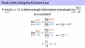 Thumbnail for Find limits using the division law video