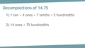 Thumbnail for Compose and decompose decimals in multiple ways video