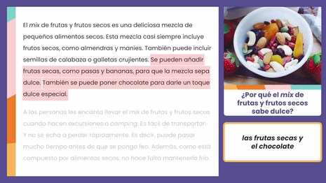 Leer sobre comida con apoyo